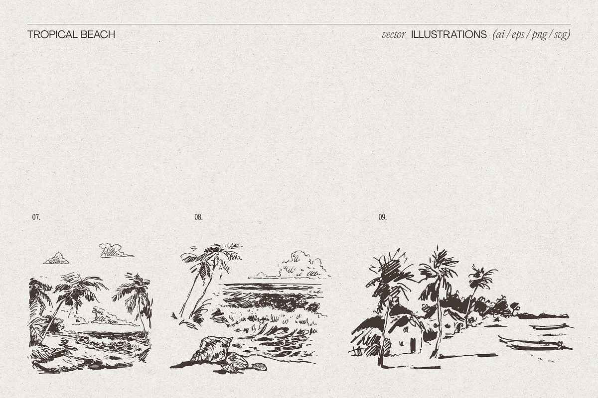 Summer Vacation Beach Collection, a Seasonal Illustration by TheMountBirdStudio (Photo 7 of 21)