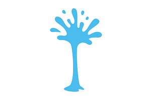 Tall blue water splash burst. Vector, an Illustration by GraphiShop