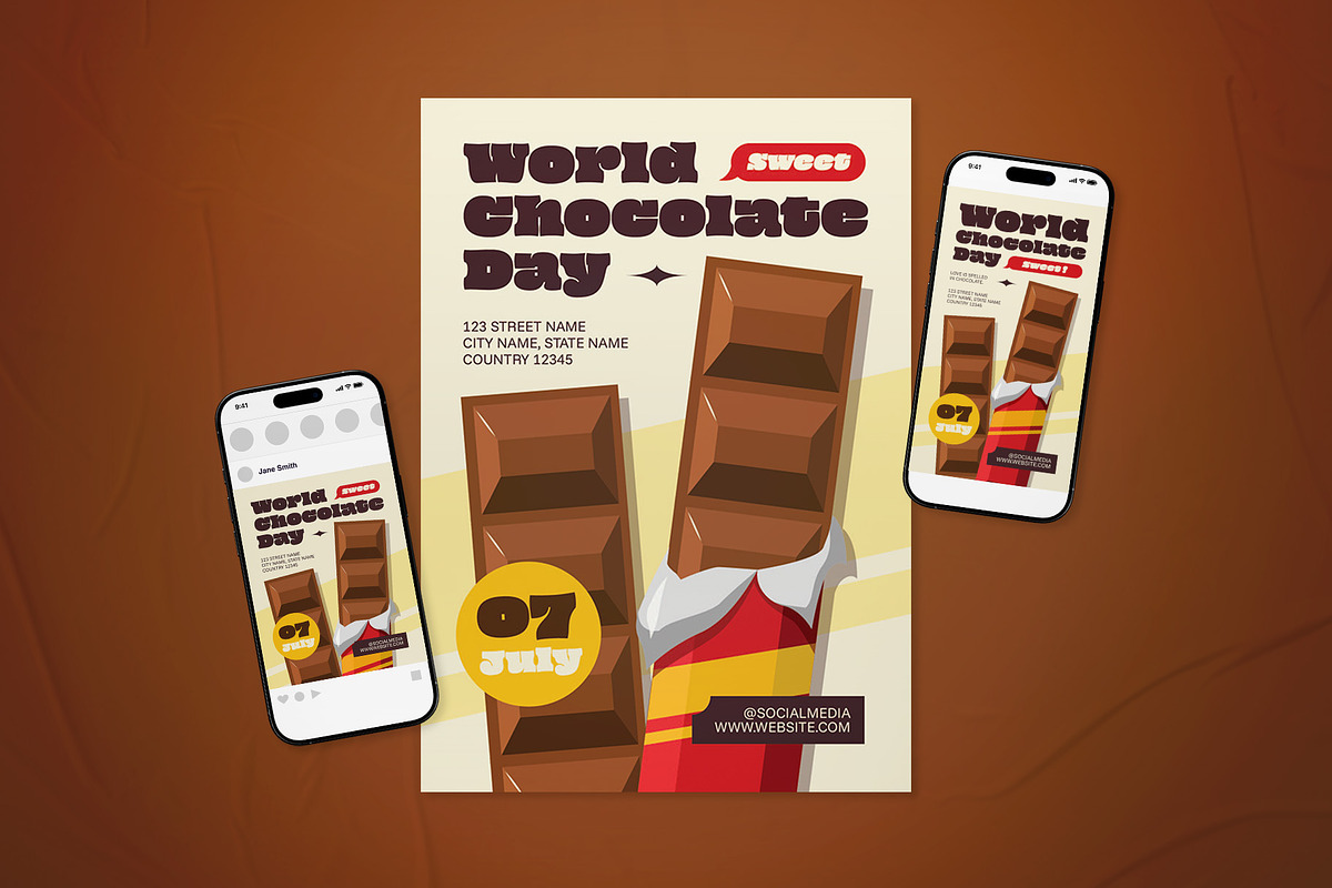 World Chocolate Day Event Flyer Set, a Flyer Template by The Good Store (Photo 1 of 2)