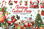 Christmas Cocktail Party watercolor, a Seasonal Illustration by FITALARTSNEDIGI (Thumbnail 1 of 6)