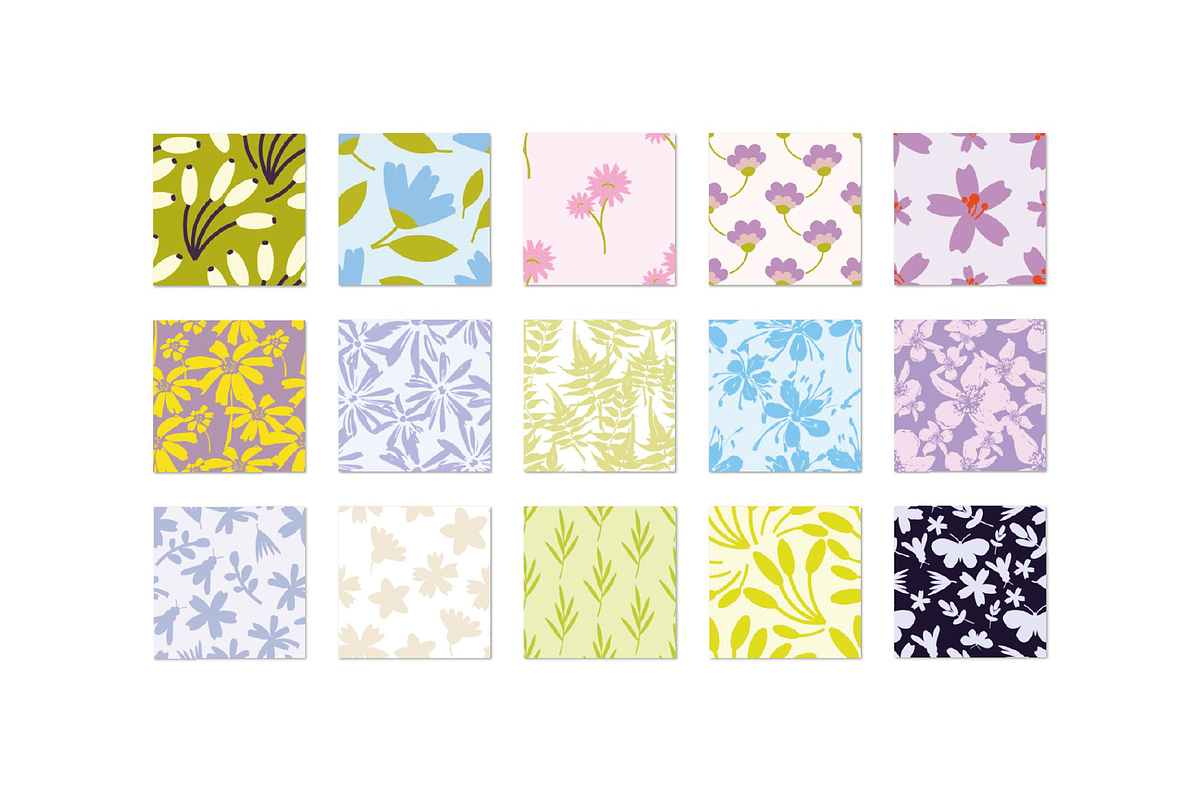 Naive Flower Pattern Bundle, a Pattern Graphic by Bonfloret Studio (Photo 3 of 16)