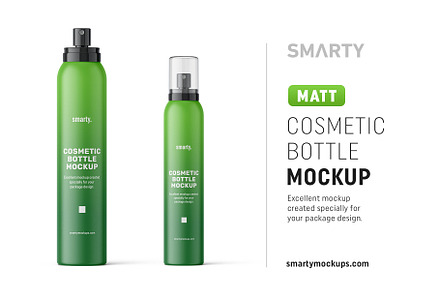 Matte spray bottle mockup