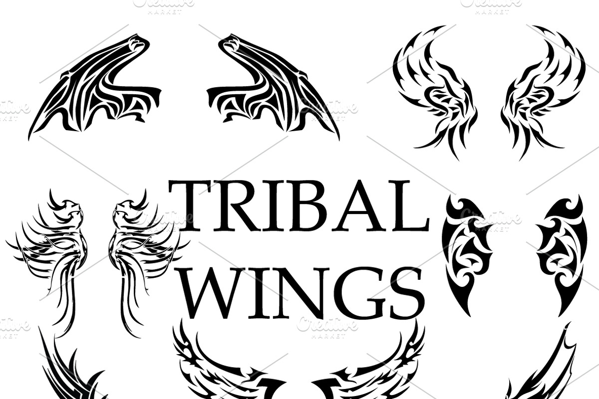 Tribal wings bundle, an Illustration by Natsuhisui
