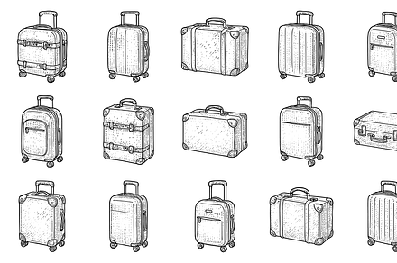 HandDrawn Luggage Icon Collection