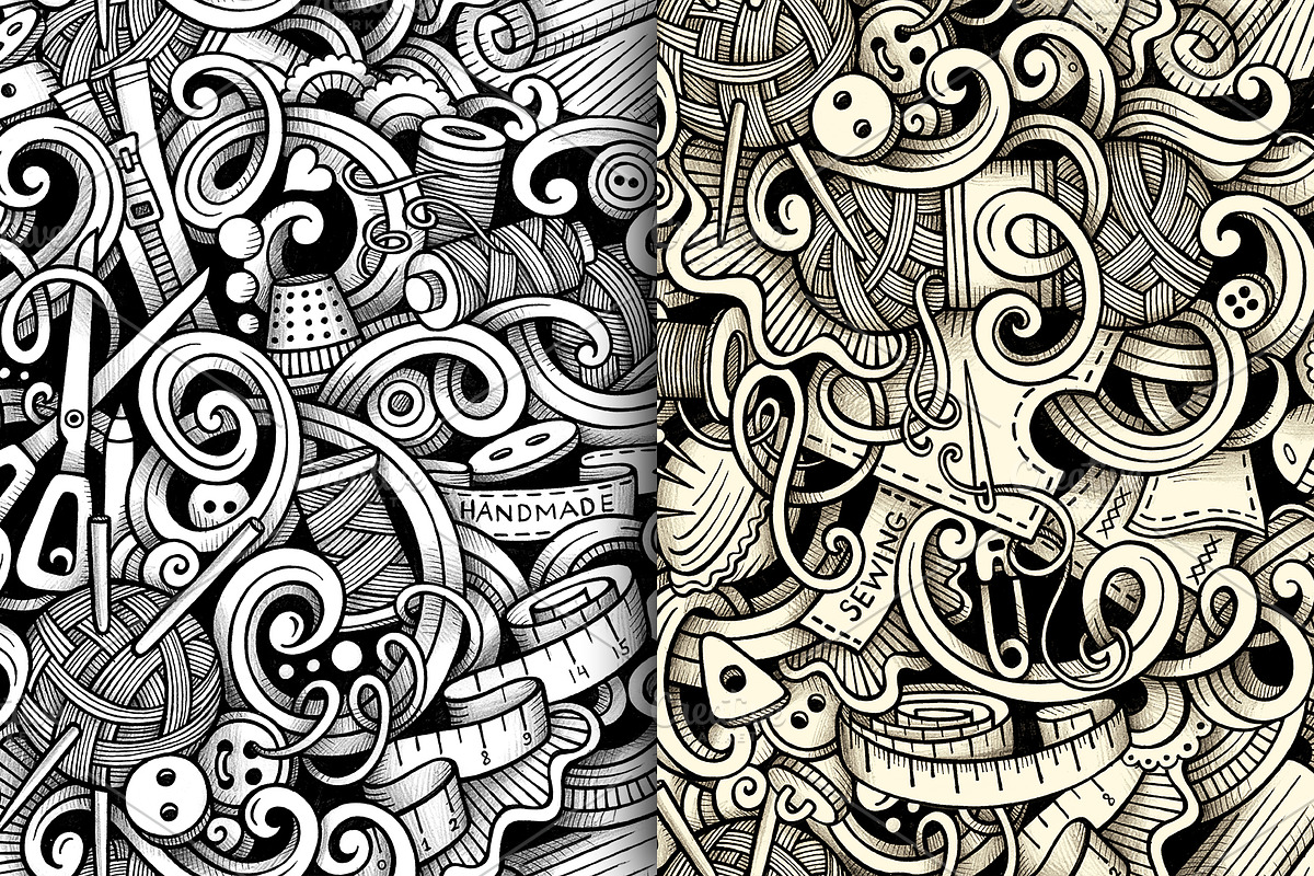 Handmade Graphics Doodles Patterns, a Pattern Graphic by BALABOLKA (Photo 3 of 6)