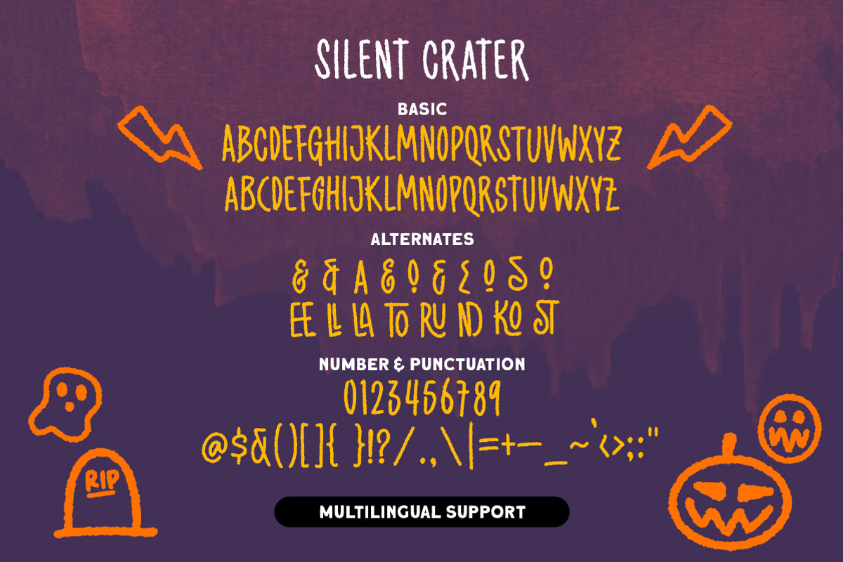 Silent Crater - Spooky Font, a Font by Letterhend Studio (Photo 6 of 9)