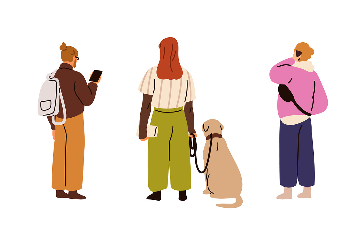 Rear view of people standing set, a Person Illustration by Good Studio (Photo 2 of 7)