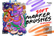 Soft Marker Procreate Brushes, a Brush Add-On by Spasibenko Art (Thumbnail 1 of 5)