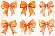 Watercolor Orange Bows Clipart, an Illustration by Rose Art (Thumbnail 2 of 4)