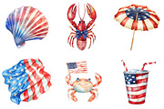 Patriotic Summer Clipart Set PNG, a Decorative Illustration by designcity5 (Thumbnail 3 of 4)