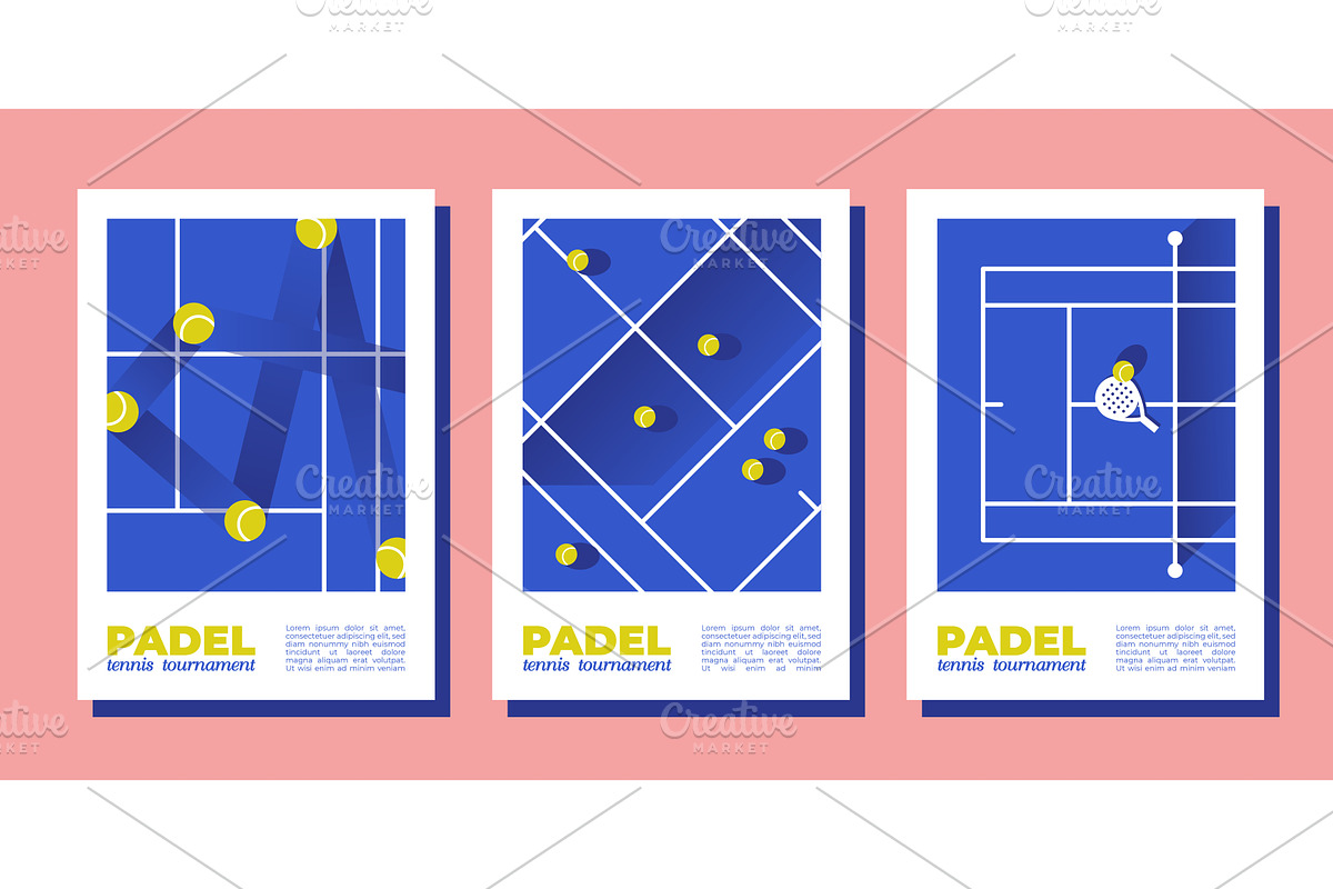 Padel tournament posters with court, an Illustration by art PVP - market