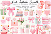 Pink Aesthetic Coquette Clipart Set, an Illustration by Sublimation Artist (Thumbnail 1 of 6)