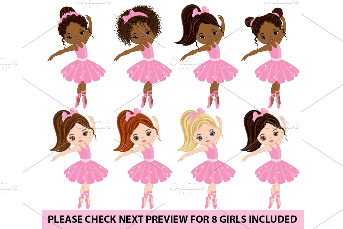 Vector Ballerina Girl Clipart, an Illustration by TheCreativeMill (Photo 5 of 6)