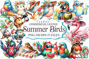 Quirky Whimsical Summer Birds Clipar, a Graphic by designcity5 (Thumbnail 1 of 5)