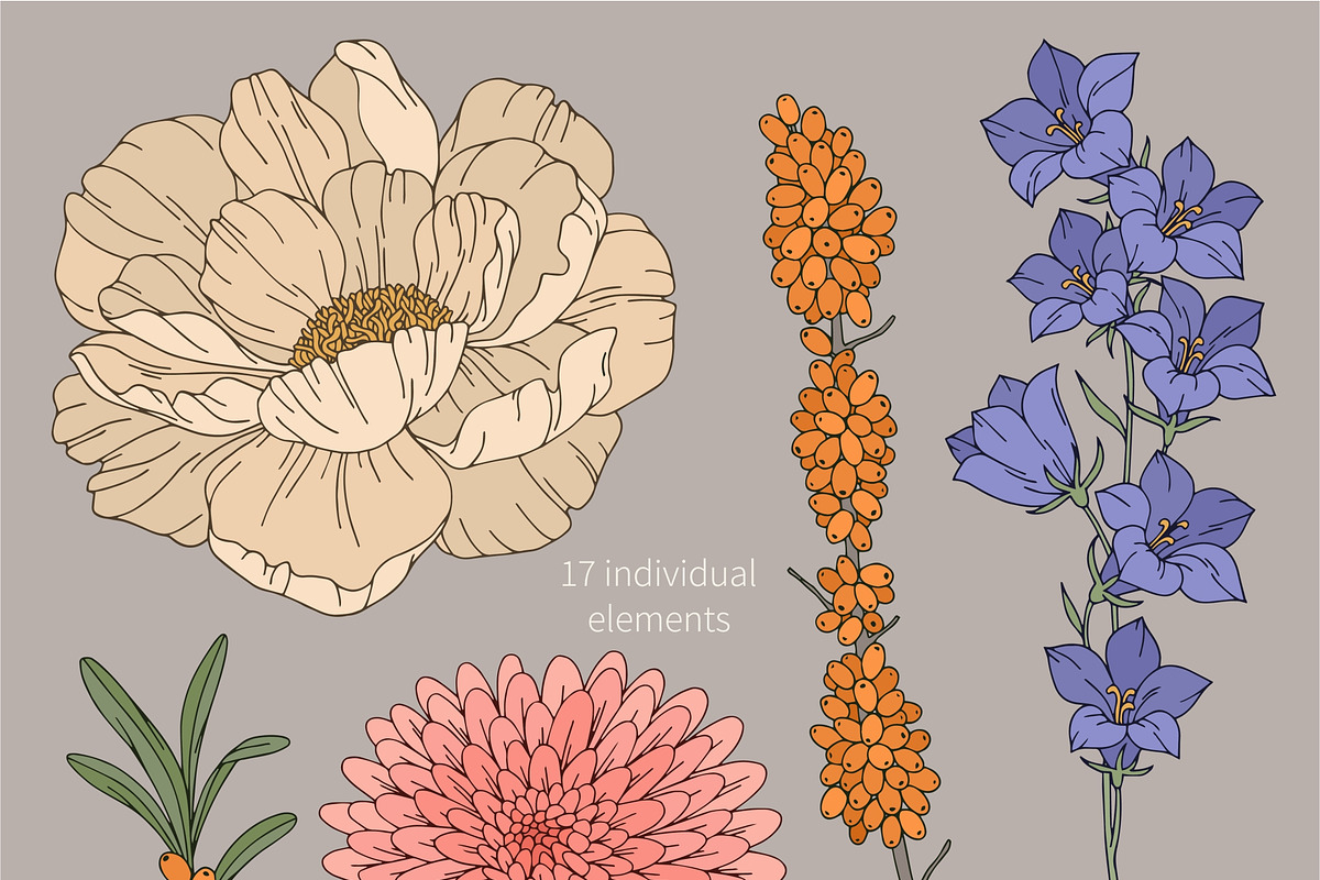 Floral pattern set, a Pattern Graphic by Elona Laff (Photo 3 of 5)