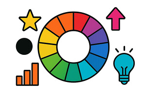 Color wheel with creative elements, an Illustration by ZinetroN