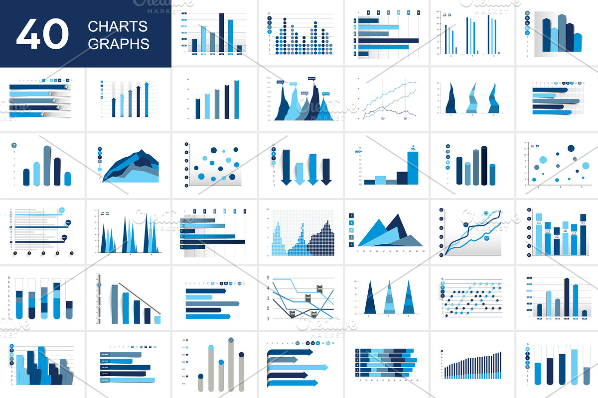 Big set of charst, graphs., a Work Illustration by VectorAN