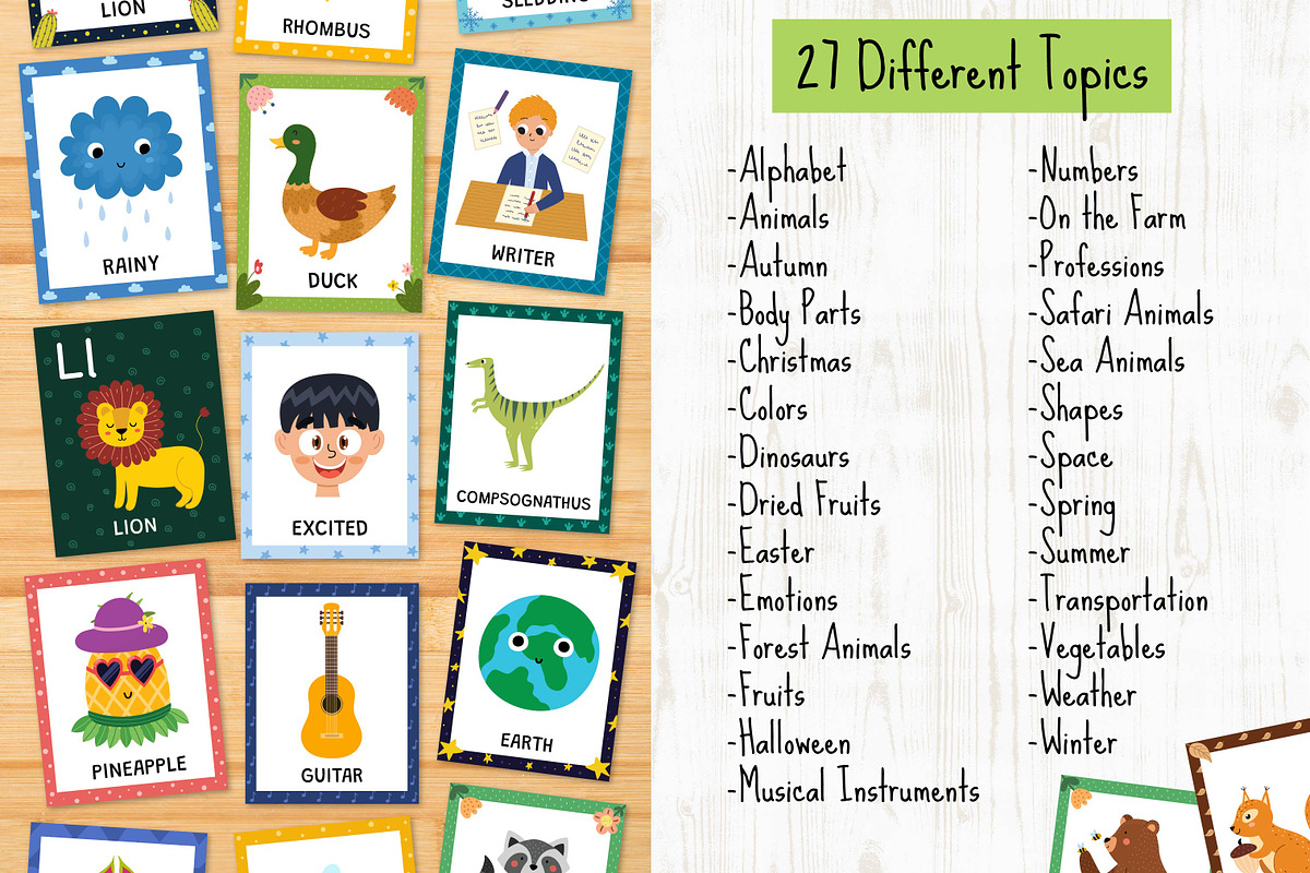 Flashcards for Kids Bundle: 570 in 1, an Education Illustration by Gulnara Sabirova (Photo 2 of 48)