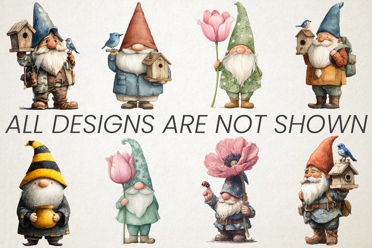 Spring Garden Gnome Clipart Bundle, an Illustration by RobertsArt (Photo 5 of 5)