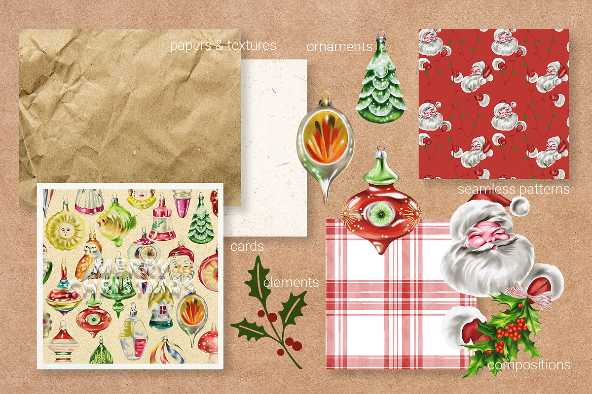 Very Vintage Christmas Collection, a Seasonal Illustration by ArtPavo (Photo 5 of 11)