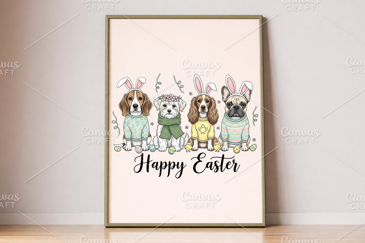 Dog Easter PNG, Happy Easter PNG, an Illustration by Canvas Craft (Photo 6 of 6)