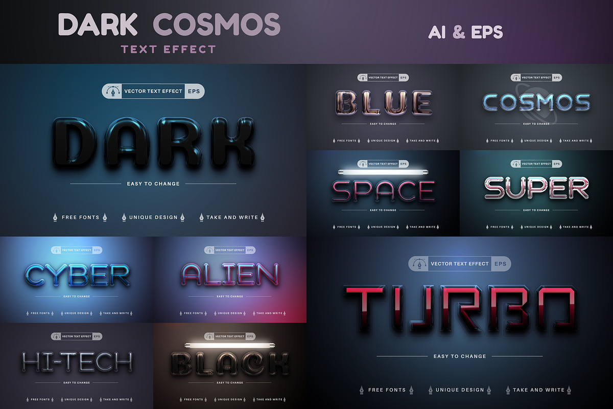 Set 10 Plastic Editable Text Effects, a Layer Style Add-On by rwgusev (Photo 1 of 11)