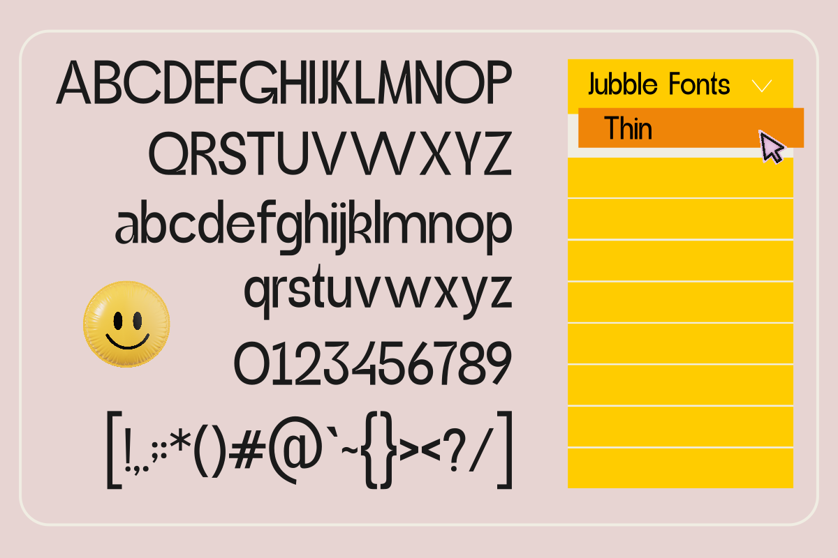 Jubble Thin, a Sans Serif Font by Zafiratype (Photo 3 of 8)