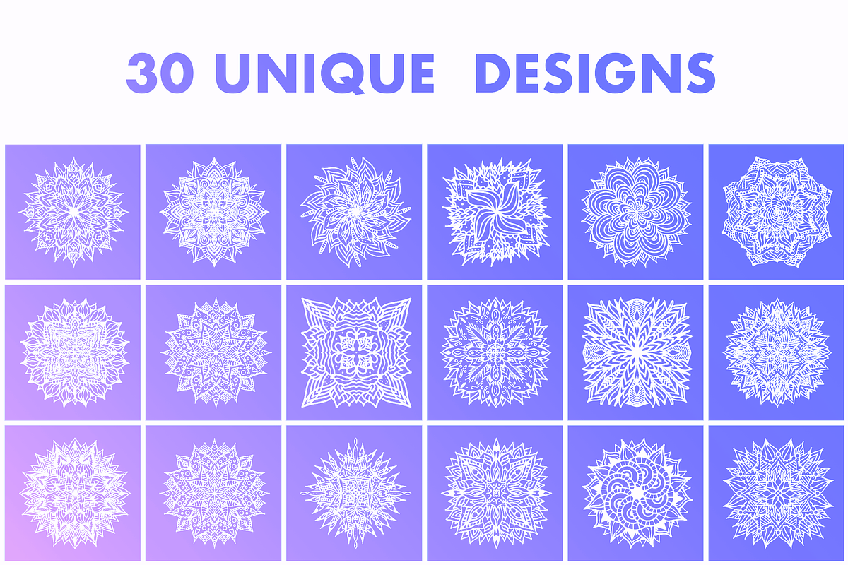 30 Mandala Coloring Pages / Vectors, an Illustration by VisualTimmy (Photo 2 of 4)