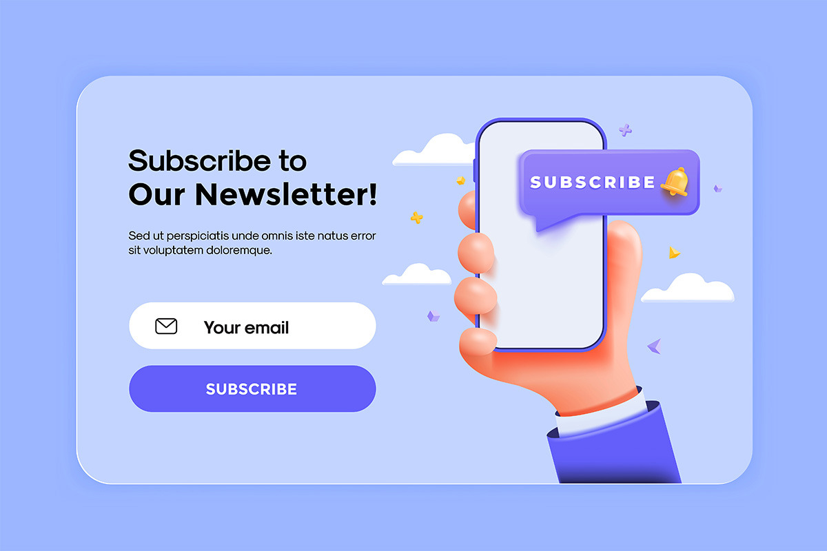 Newsletter UI template set, a Technology Illustration by Creative Graphics