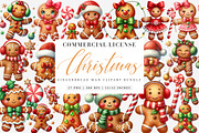 Watercolor Gingerbread Man Clipart, an Illustration by SinaCreation (Thumbnail 1 of 7)