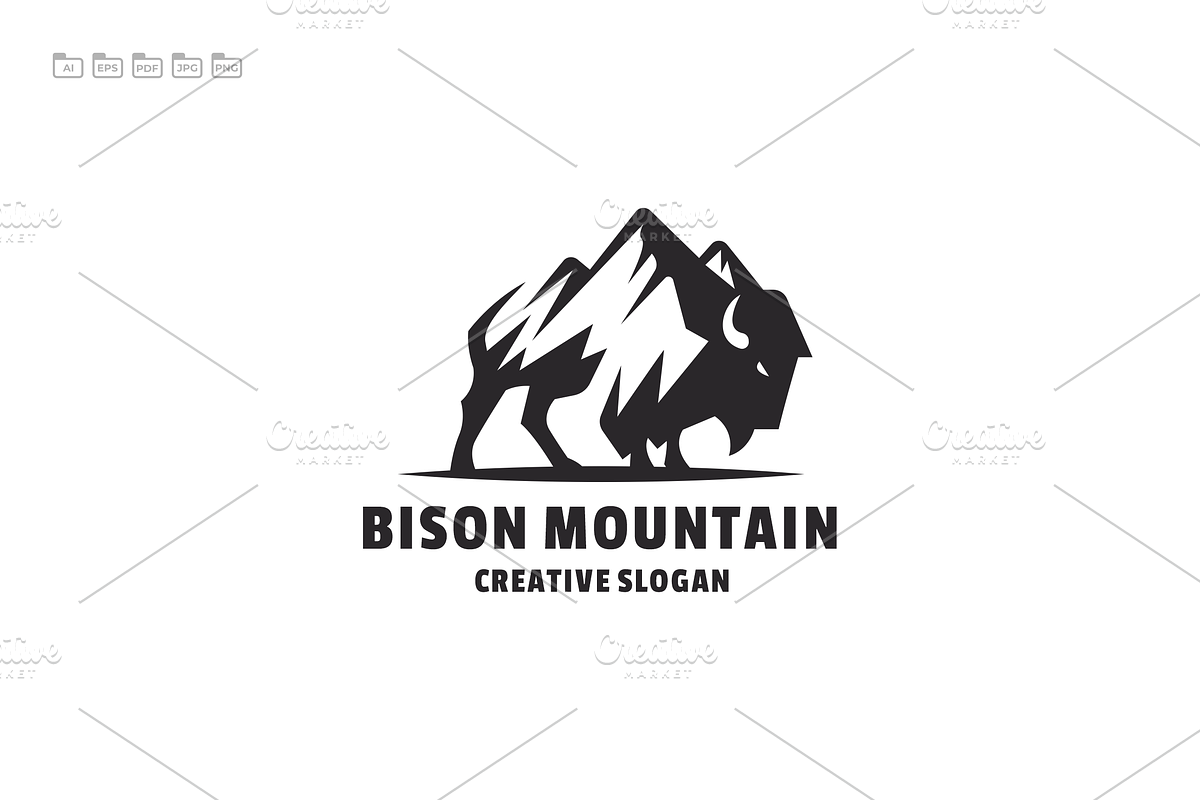 Bison Silhouette Logo Template, a Branding & Logo Template by EndR_ID (Photo 1 of 3)