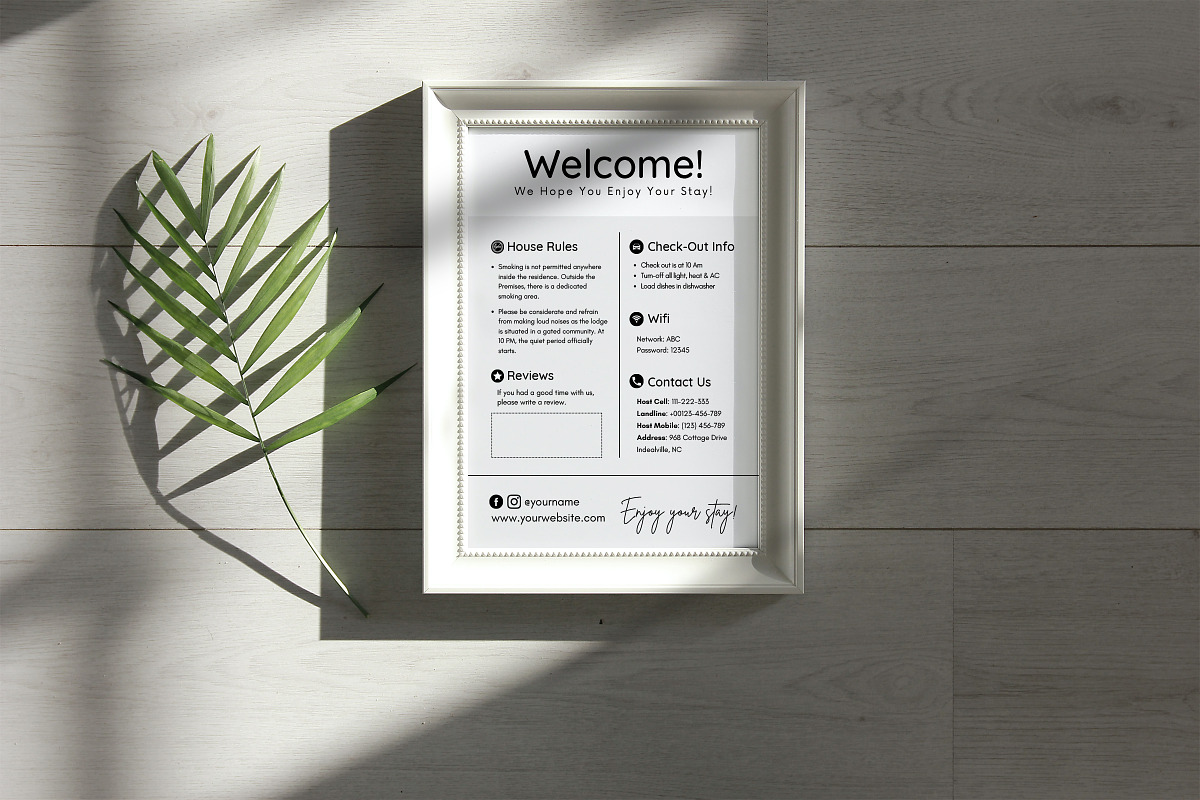 Airbnb Welcome Sign Template, a Templates & Theme by Snapybiz (Photo 6 of 10)