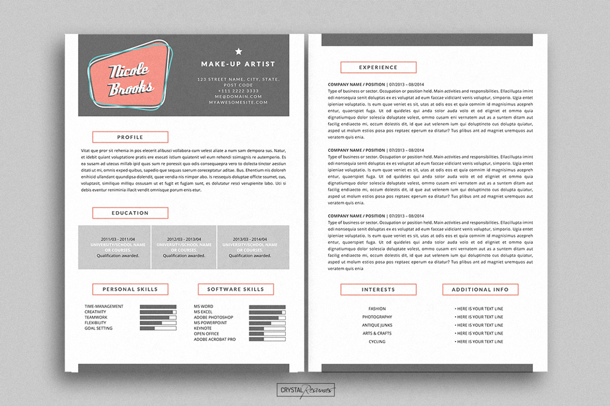 Resume CV Template for Word, a Resume Template by CrystalResumes (Photo 2 of 4)