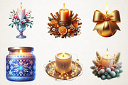 Christmas Candles Watercolor Art, an Illustration by RobertsArt (Thumbnail 4 of 7)
