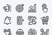 39 Vector Digital SEO Icon Pack, an Outline Icon by adenpinkstore (Thumbnail 6 of 10)