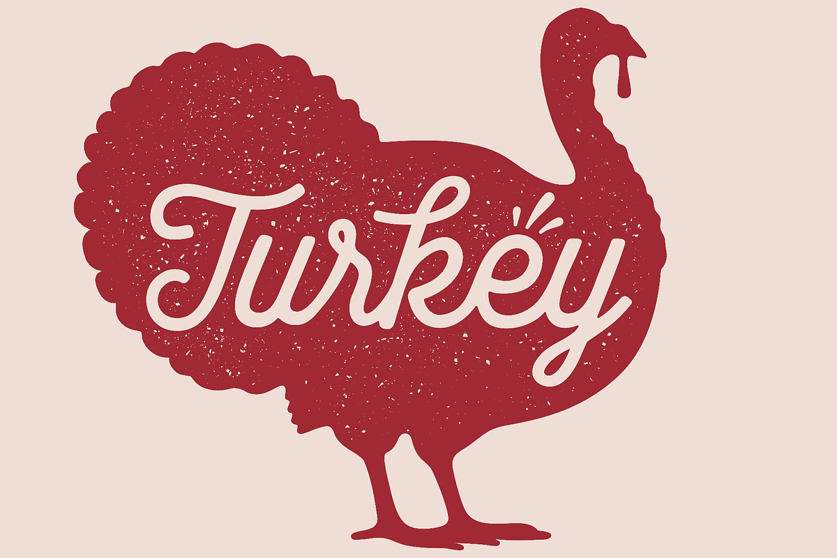 Turkey, poultry, lettering, an Object Illustration by Foxys Graphic (Photo 2 of 3)