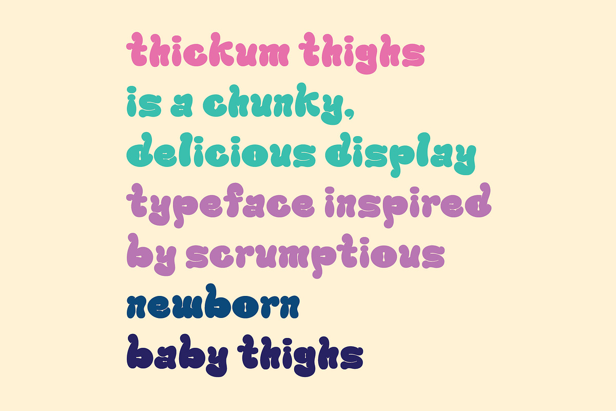 Thickum Thighs - juicy display font, a Serif Font by Font Infusions (Photo 11 of 13)
