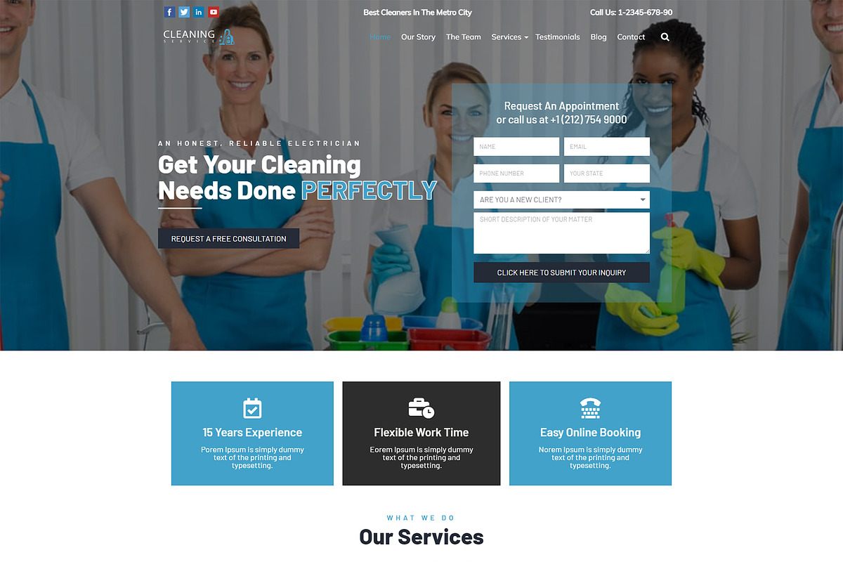 Cleaning Service WordPress Theme