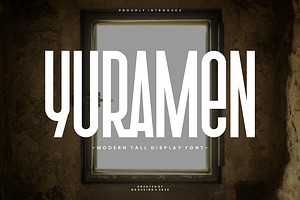 Yuramen - Tall Font, a Sans Serif Font by QR Design Studio