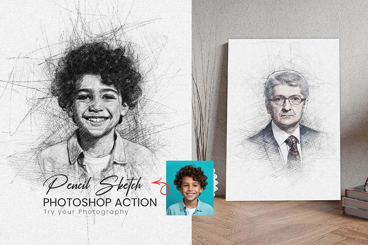 Pencil Sketch Maker, an Action Add-On by MRI STUDIO (Photo 1 of 28)
