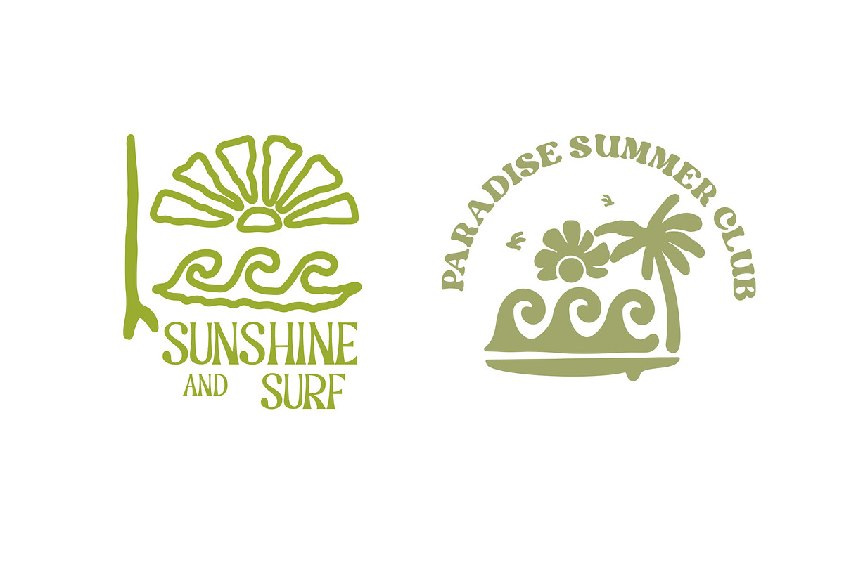 Set Logo Beach Summer Surf Vector, an Outline Icon by kalehstudio (Photo 4 of 6)