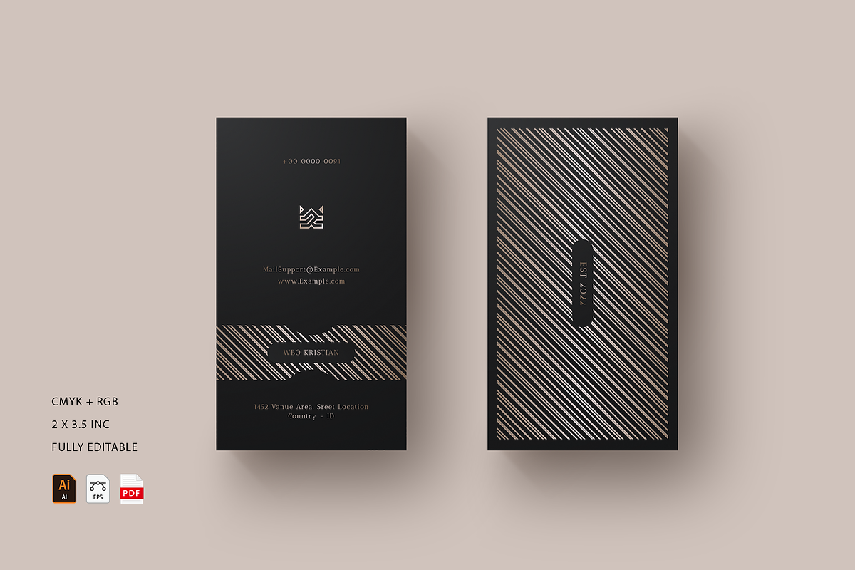 5 in 1 Vertical Luxury Business Card, a Business Card Template by Ctrl space studio (Photo 1 of 5)