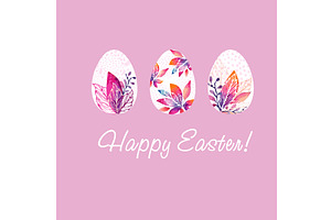 Happy Easter. Egg Card Hand drawn, an Illustration by Nenahliadava Design