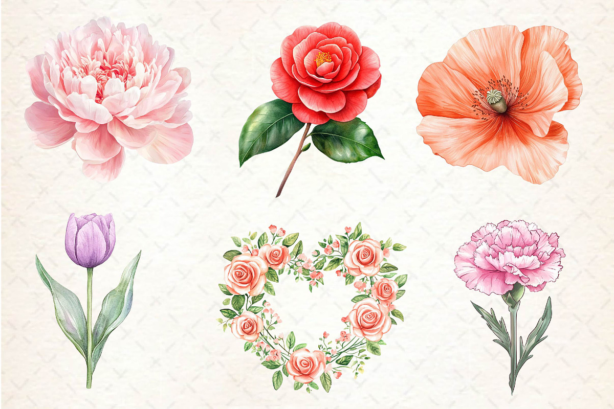 Romance Floral Clipart, an Illustration by Dream Creation (Photo 2 of 6)