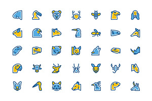 125 Animals And Birds Vector Icons