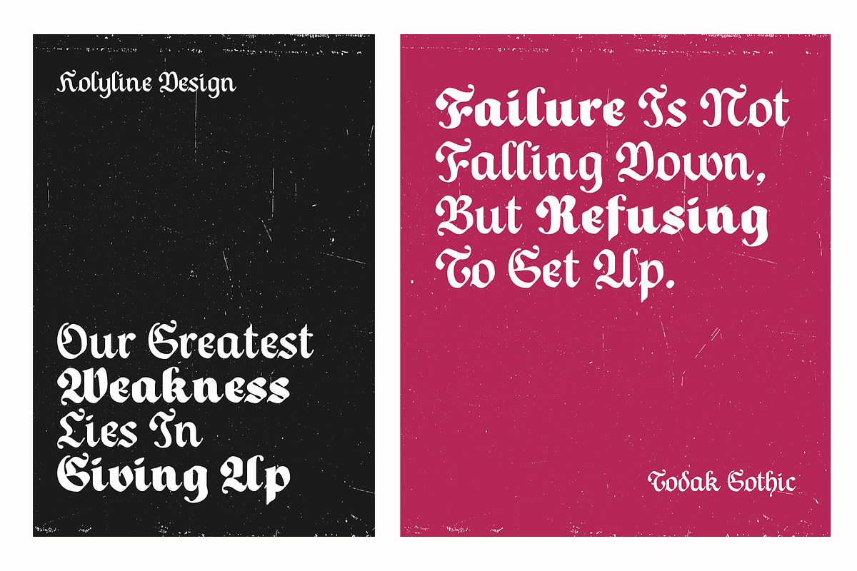 Todak Gothic - Blackletter Family, a Blackletter Font by Holyline Design (Photo 7 of 15)