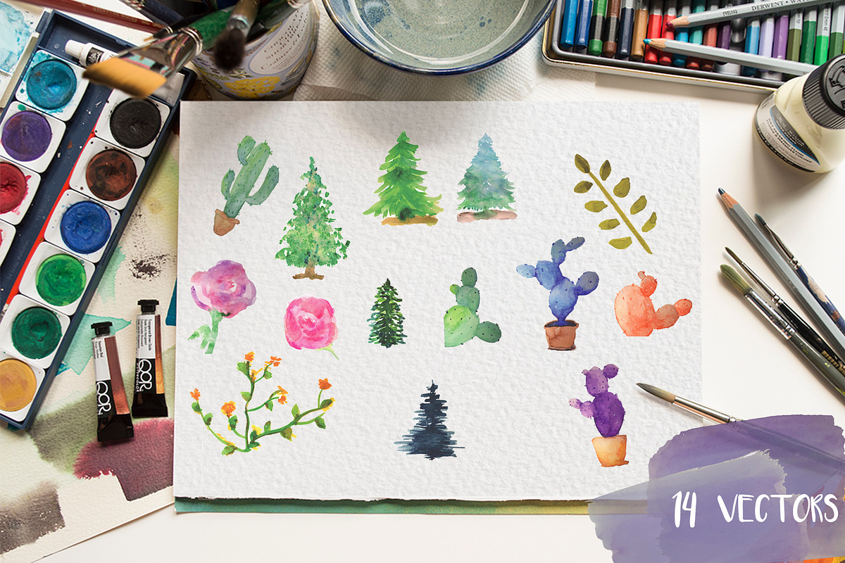 WATERCOLOR SET, a Texture Illustration by Mel's Shop (Photo 2 of 14)