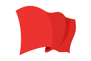 Waving flag. Red flag template, an Object Illustration by Things for designers
