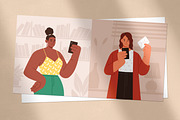 Young women use smartphones, a Person Illustration by Good Studio (Thumbnail 3 of 3)