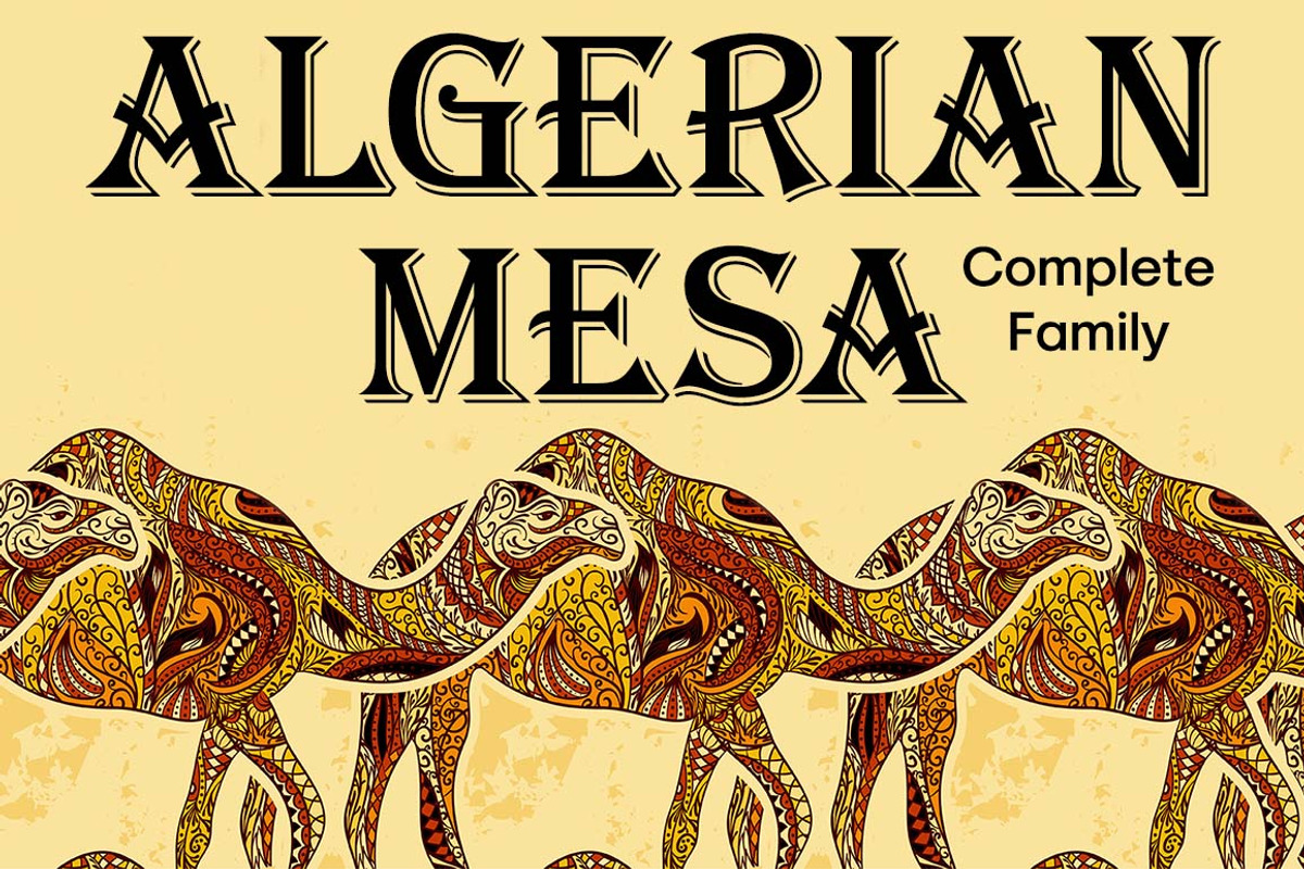 Algerian Mesa Complete, a Font by FontMesa (Photo 1 of 6)